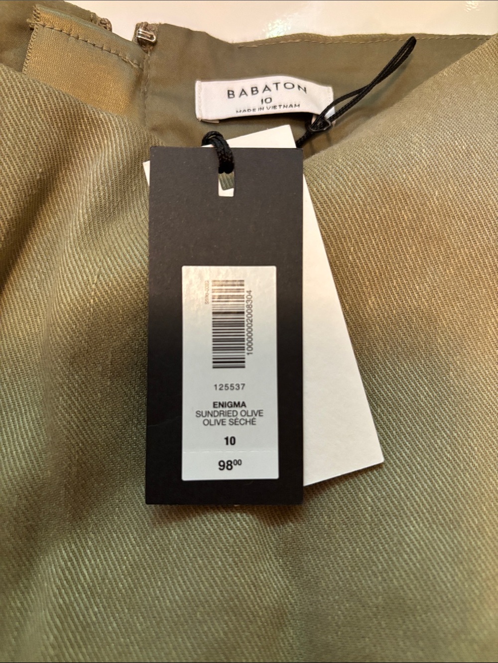 NWT Babaton Olive Sleeveless Top - size 10 - Picture 2 of 14
